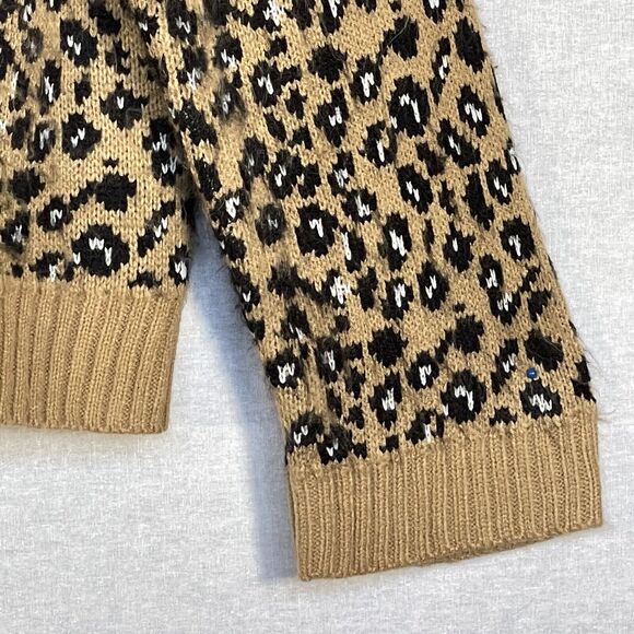 &Merci Pullover Sweater Women L Brown Animal Print Long Sleeve Round Neck U30 - Picture 6 of 14
